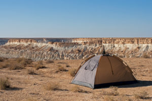 Campinf in the Turkmen desert